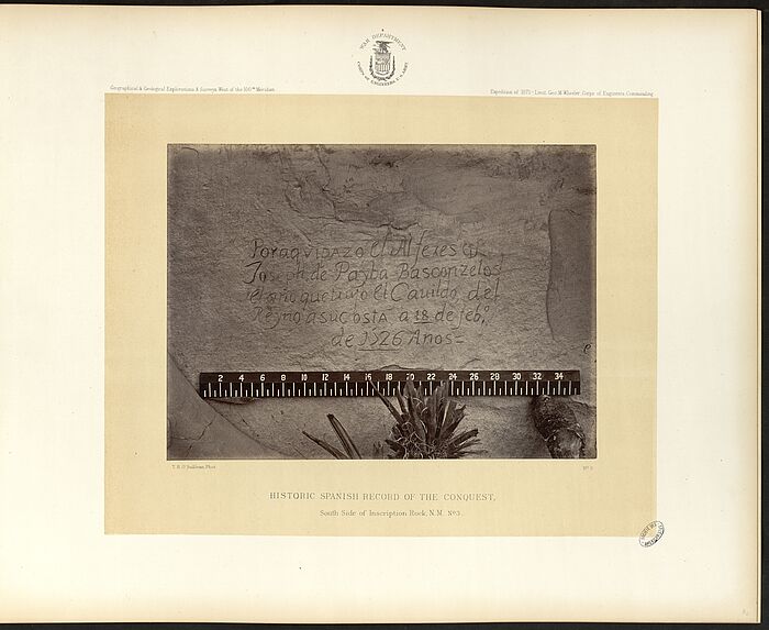 Historic Spanish record of the conquest, South Side of Inscription Rock, N, M, n°3