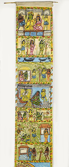 Peinture narrative sur rouleau: épisodes du Ramayana