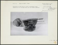Chaussette en cours de tricotage