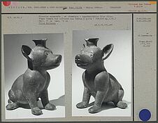 Figurine zoomorphe en céramique, chien
