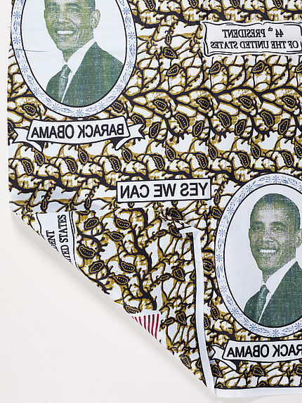 Coupon de pagne imprimé en l’honneur de Barack Obama, président des États-Unis d’Amérique de 2009 à 2017