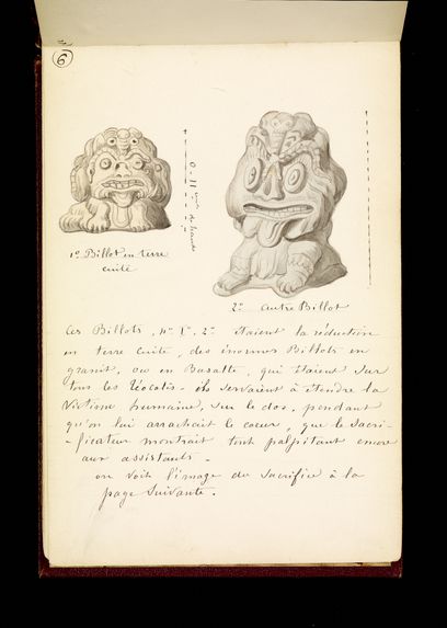 Carnet de dessins d'objets précolombiens