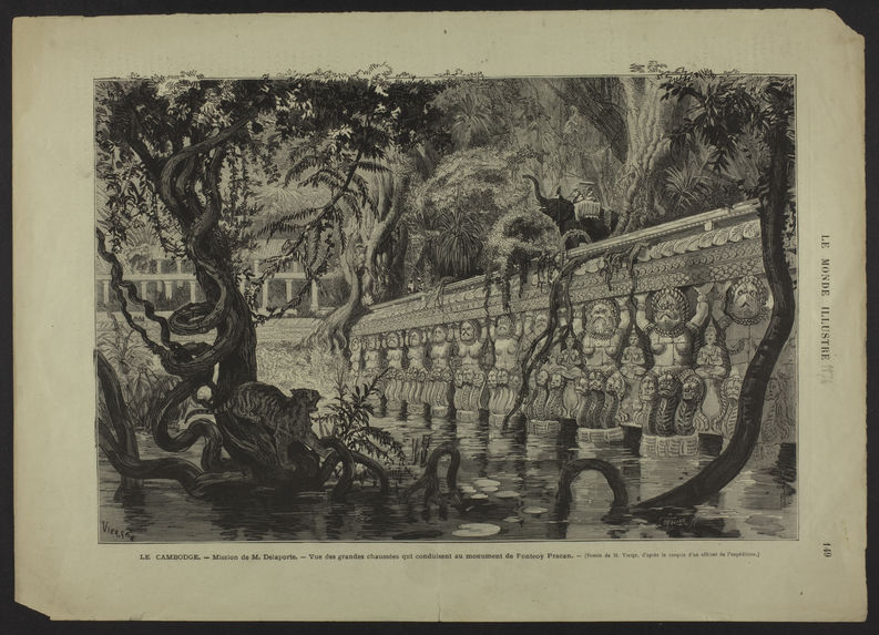 Le Cambodge. Mission de M. Delaporte. Vue des grandes chaussées qui conduisent au monument de Ponteoy Pracan