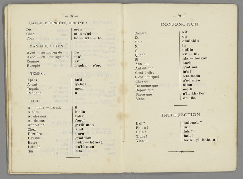 Aide-mémoire arabe-français