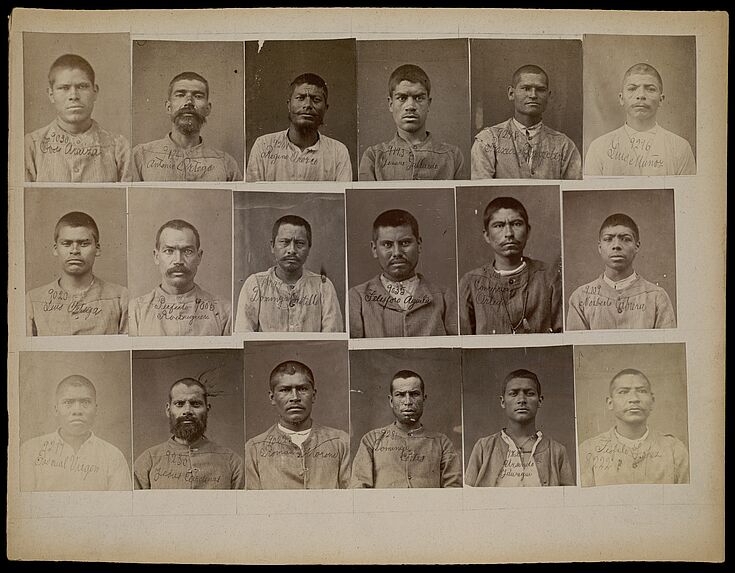 Planche de photographies de détenus du Pénitencier de Guadalajara