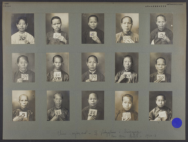 Chine (région Sud) : femmes photographiées à Singapour