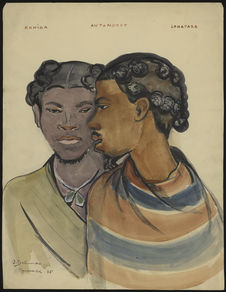 Portrait de Rohisa et Lahafara , hommes antandroy, village de Taiombe,…