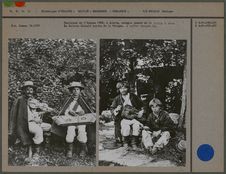 Musiciens de l'époque 1900, aveugle jouant de la vièle à la roue