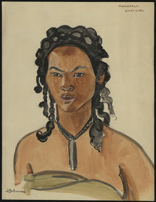 Portrait d'une femme mahafaly, région d'Ampanihy, Madagascar