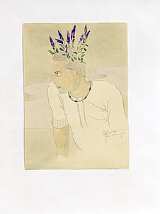 Samuel M. couronne de fleurs violettes (profil)