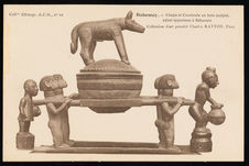 Coupe et couvercle en bois sculpté, ayant appartenu à Béhanzin