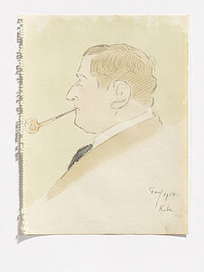 A man, with a pipe  [un homme avec une pipe]