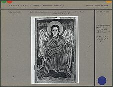 Icône peinte, saint Michel pesant les âmes