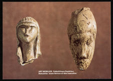 Art mobilier Paléolithique Supérieur. Statuettes buste féminin et tête masculine